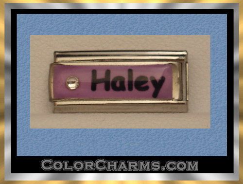 CUSTOM NAME HALEY Italian Charms 9mm SUPERLINK PHOTO  