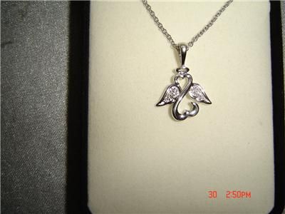 Open Hearts Jane Seymour Diamond Angel Necklace NEW WITH TAG FREE 