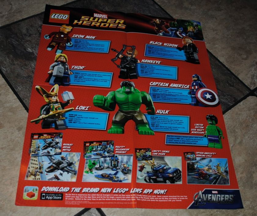LEGO Video Game Marvel Super Heroes THE AVENGERS Promo Poster Double 