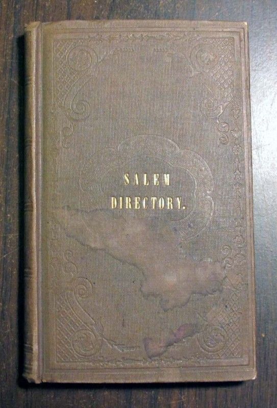 SALEM DIRECTORY 1842 MA Massachusetts w/ Map & Ads RARE  