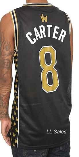   LW Black Gold White 8 Basketball Jersey Licensed Live Nation  