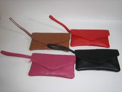 BLACK High Quality Leather Utility Pouch/ Organizer / Coupon 