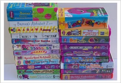 HUGE LOT of BARNEY VIDEOS Purple Dinosaur VHS 23 Videos Super 