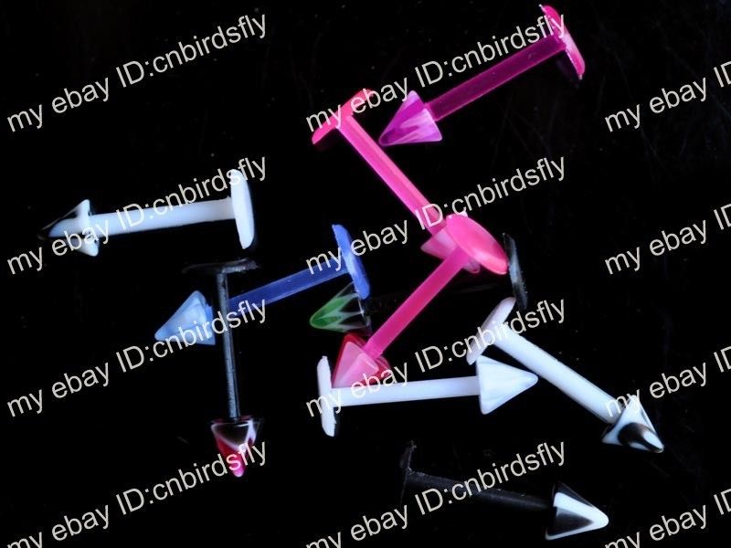 Wholesale lot 100 spike flex labret lip piercing cb48  