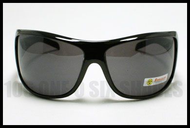 BIOHAZARD WRAP Around Style Mens Oversized Sunglasses Fashion BLACK 