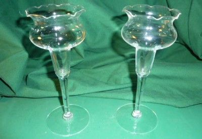 Princess House Crystal Tulip candle holder (2)  