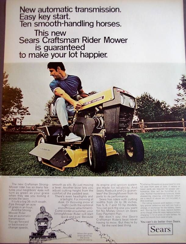 1969  Craftsman Riding Mower model 9671 vintage ad  