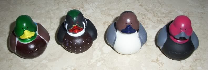 DECOY RUBBER DUCKIES, Set of 4, NEW, 4 Cute Ducks  