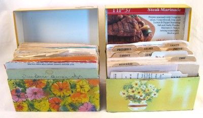   Vintage Handwritten Typed Clipped Recipes Tin Box File Ohio Art  