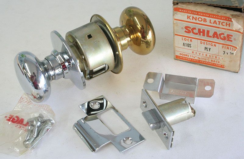 A10S Passage Lock Brass and Shiny Chrome Finish  