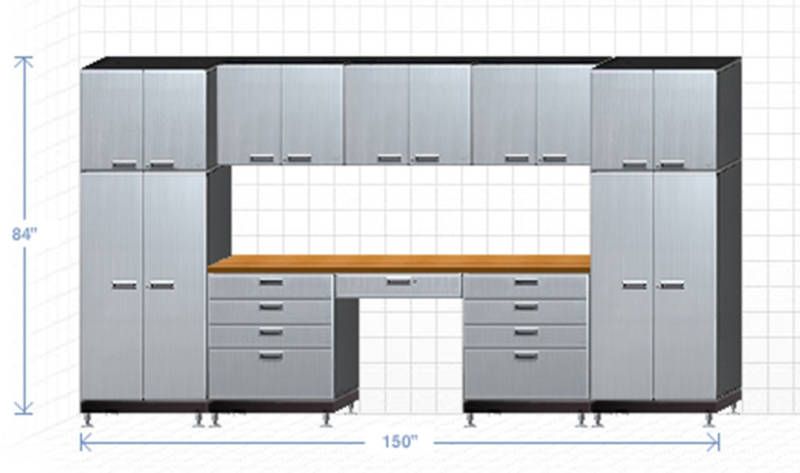 HERCKE GARAGE TOOL STORAGE CABINETS STAINLESS STEEL 12.5, 9 DRAWERS 