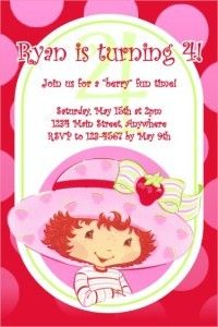 STRAWBERRY SHORTCAKE Birthday Party Invitations CUSTOM  