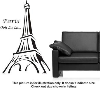 Eiffel Tower Ooh La La . .Vinyl Wall Decal Sticker  