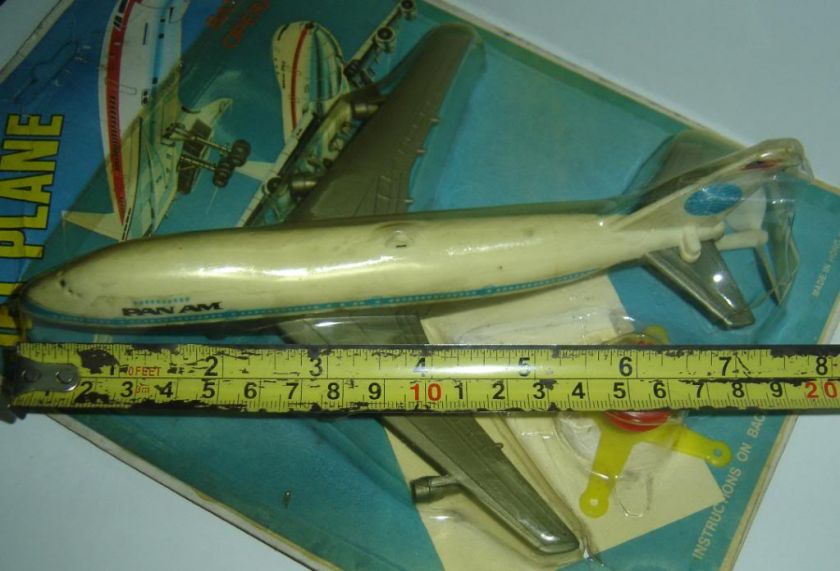   Jumbo Jet BOEING 747 vintage plastic toy in bubble FLYING JET PLANE