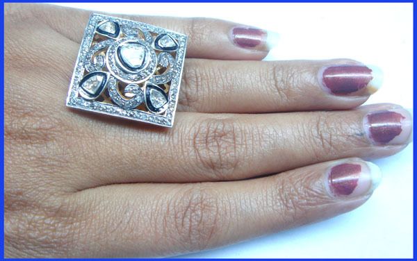 01ctw Rose/Antique Cut Diamond Ring  