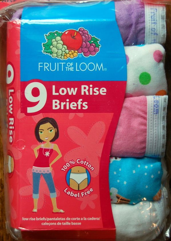 pr Girls Fruit of the Loom Low Rise Briefs Underwear  