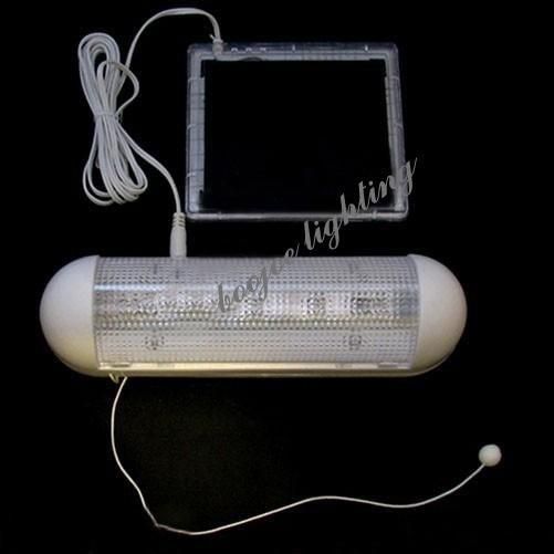 Indoor 5 LED Solar Powered Panel Garden Lamp Shed Light  