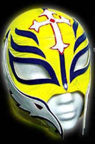 REY MYSTERIO LICENSED WWE REPLICA WRESTLING MASK YELLOW  