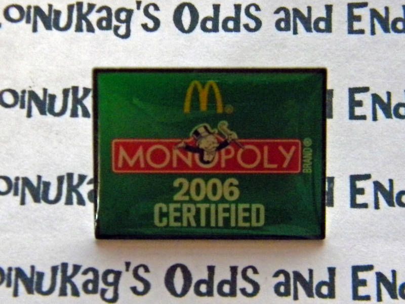 NIP McDonalds Monopoly 2006 enamel pin  