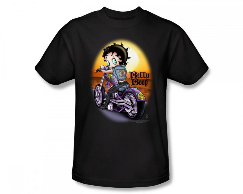 Betty Boop Wild Biker Motorcycle Classic Cartoon T Shirt Tee  