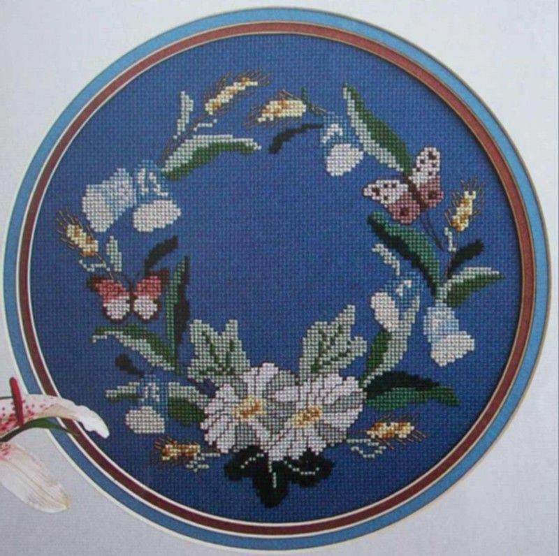 Permin Danish Floral Wreaths Cross stitch pattern  