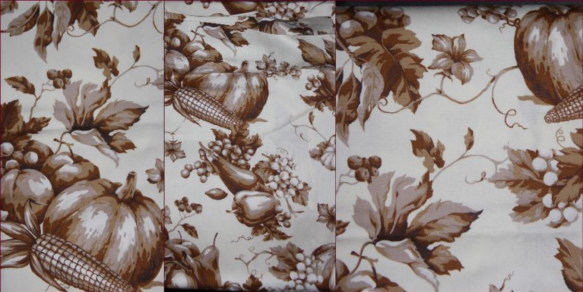 New Zina Vasi Harvest Brown & Cream Cotton Tablecloth  