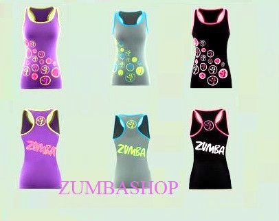 Zumba New LOGO STAMP Tank Top Black Purple Gray  